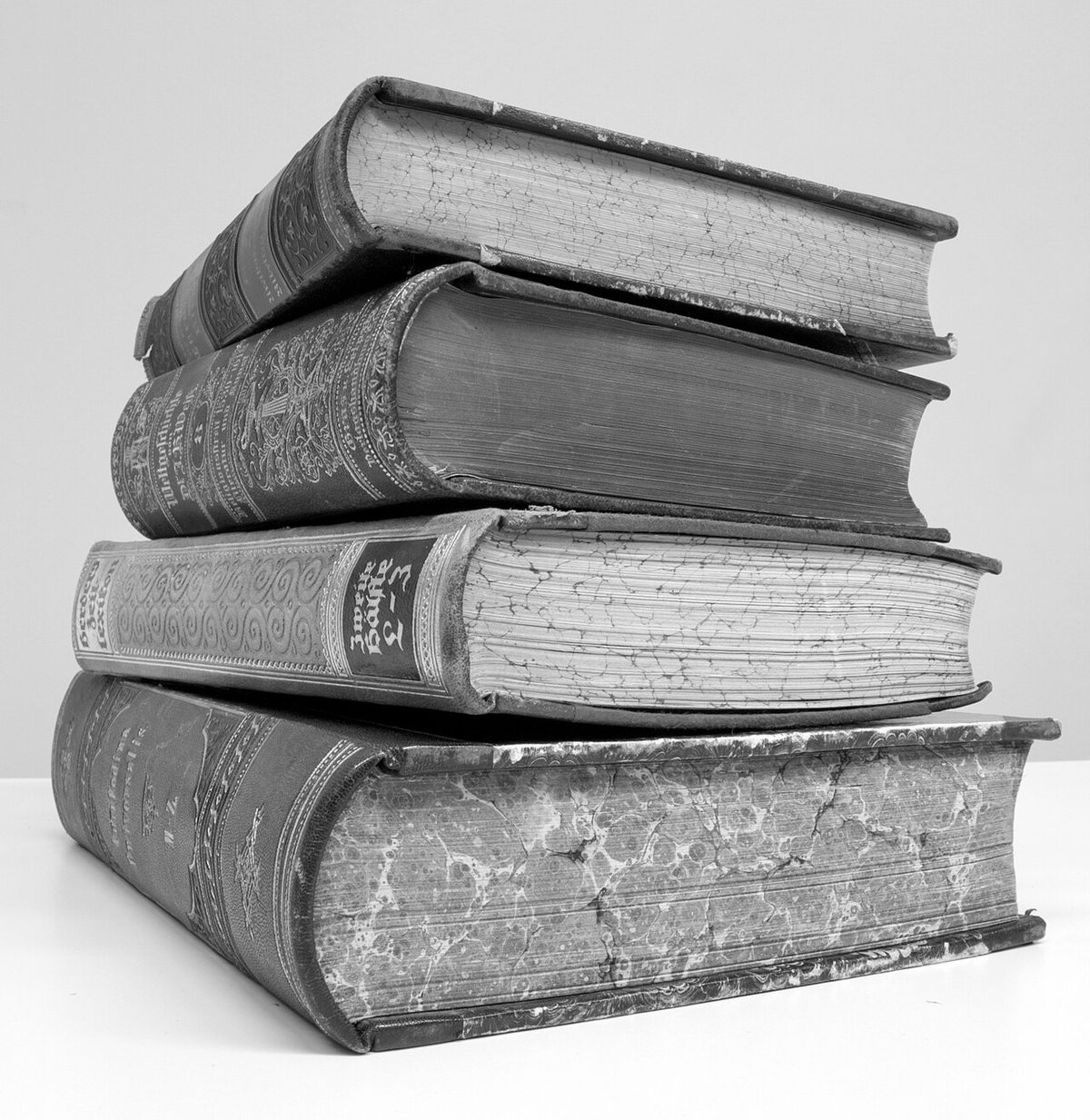 A stack of old books